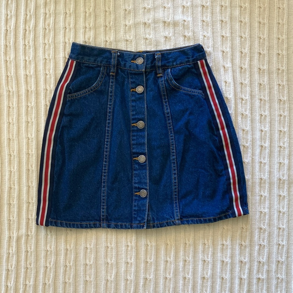 Alcott Denim Skirt with Stripes ~ Small
